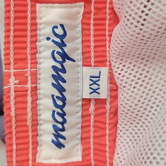 Maamgic Men's Swim Trunks 🏊‍♀️ Size XXL Gray and White and peach 🍑 - Picture 5 of 6